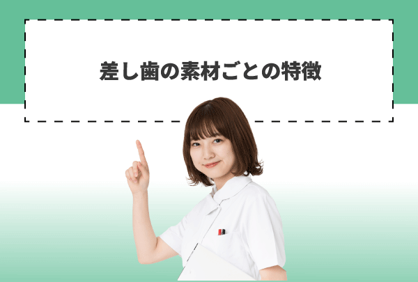 差し歯の素材ごとの特徴