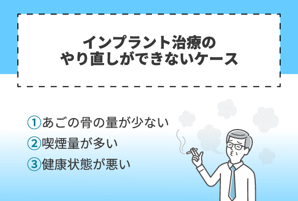 インプラント治療のやり直しができないケース